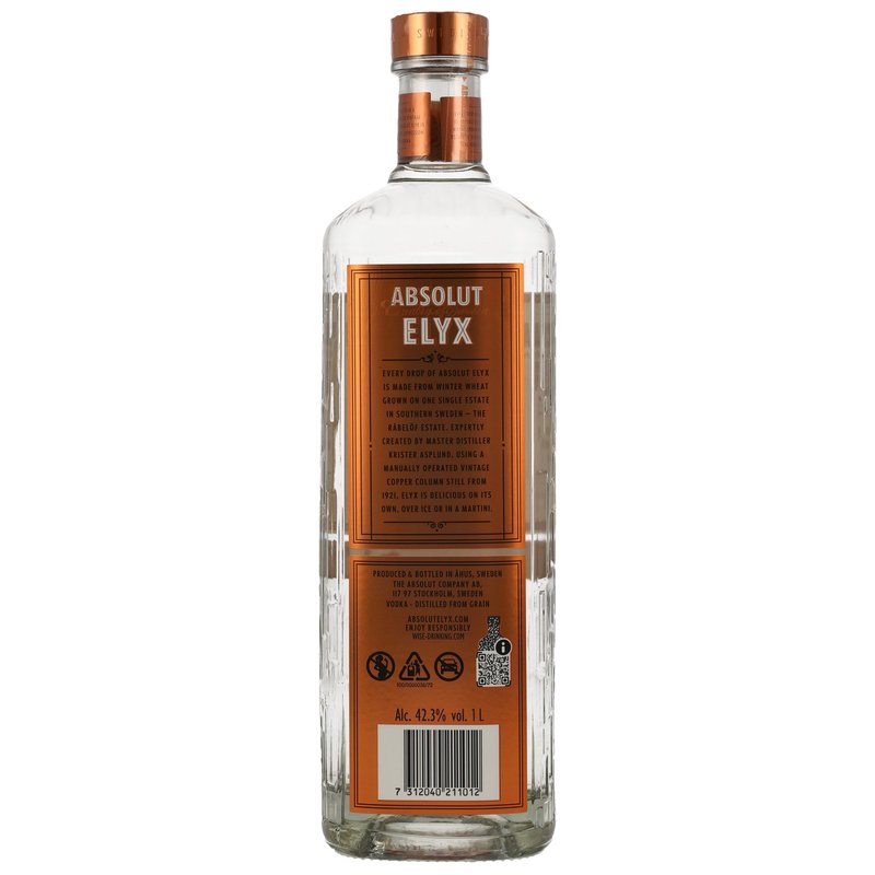 Absolut Vodka Elyx Liter