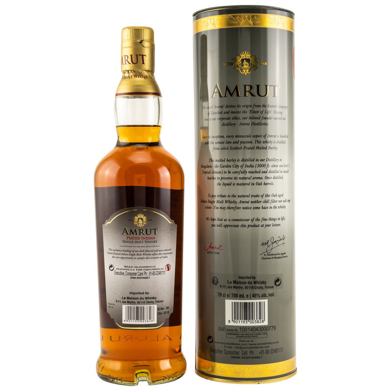 Amrut Peated 46% - Indian Single Malt