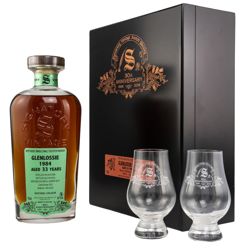 Glenlossie 1984/2018 30th Anniversary + 2 Gläser