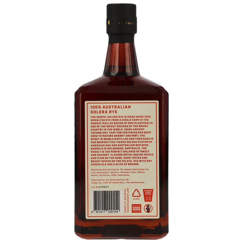 The Gospel 100% Australian Solera Rye